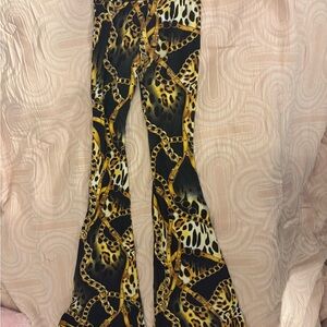 Leopard Print Flared Pants